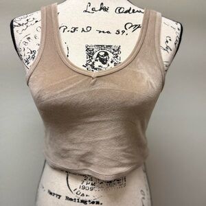 Tan Sleeveless Crop Top